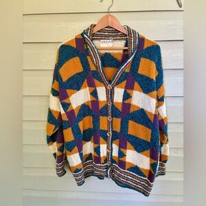 Vintage 90s SIRDAR handknit grandpa cardigan